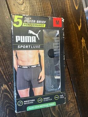 Puma Sportluxe Black Boxer Briefs - Black